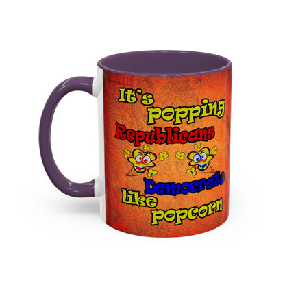 popping like popcorn - Accent Mug (burnt orange)
