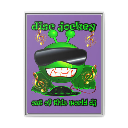 disc jockey - framed canvas art (light purple)