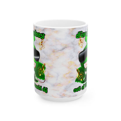 disc jockey - White Mug (white marble)