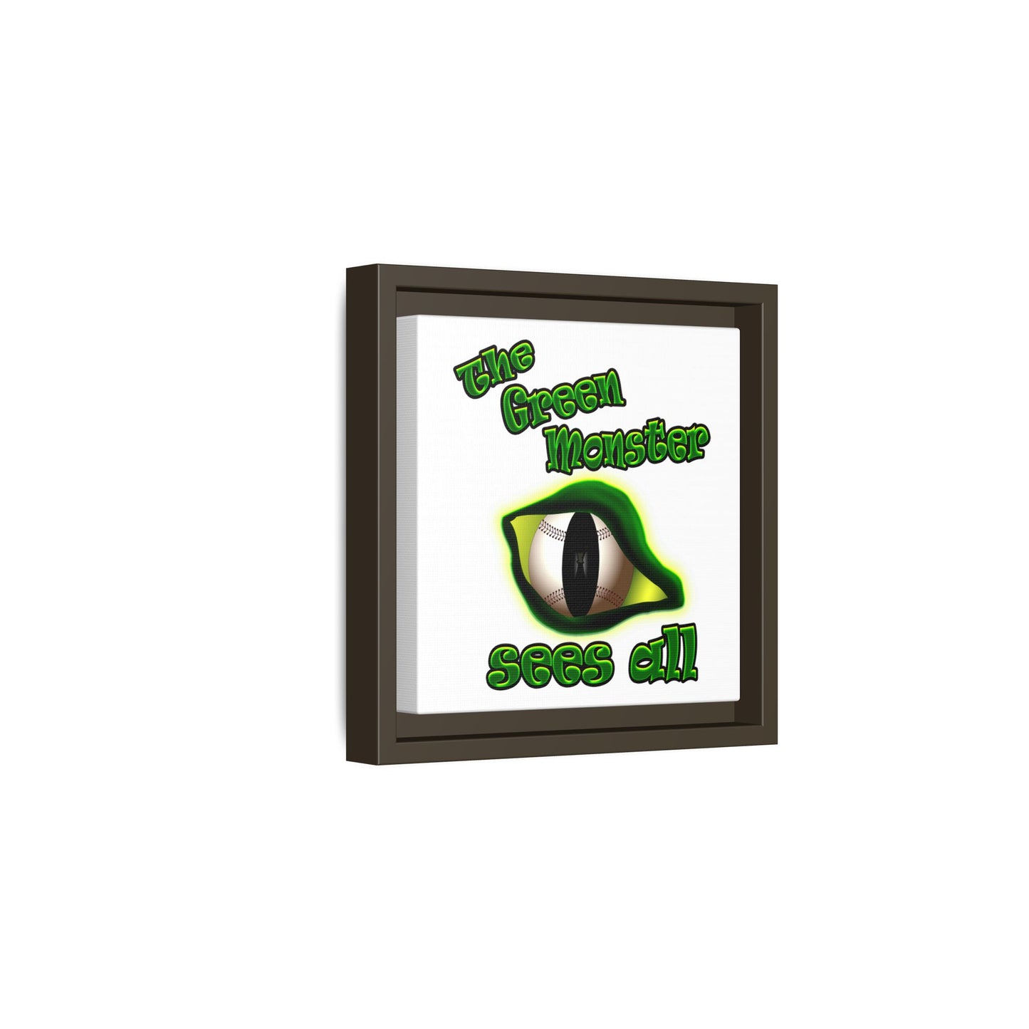 green monster - framed canvas art (white)