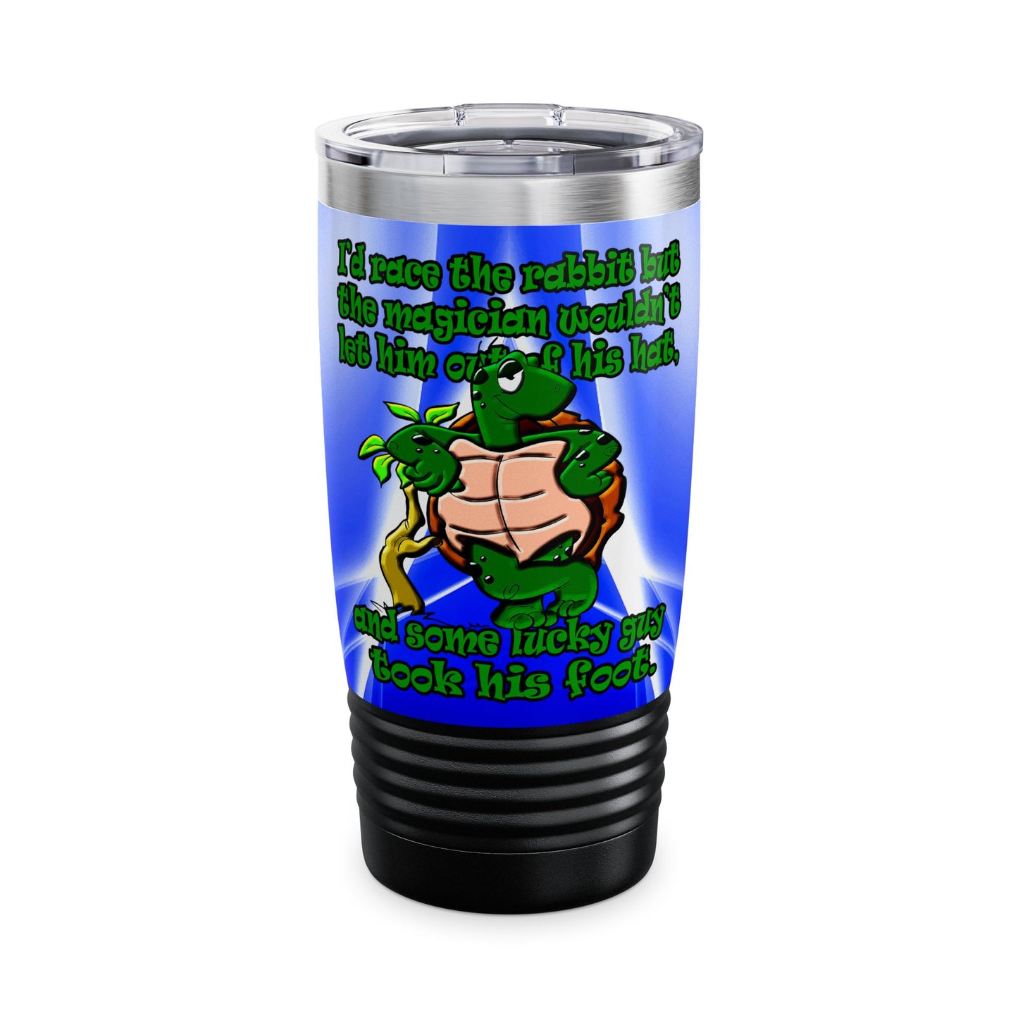 turtle race - Ringneck Tumbler, 20oz (blue-white wave)