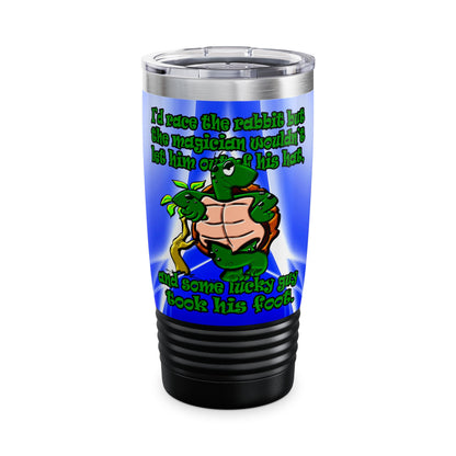 turtle race - Ringneck Tumbler, 20oz (blue-white wave)
