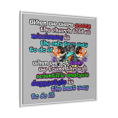 doggystyle - framed canvas art (light grey)