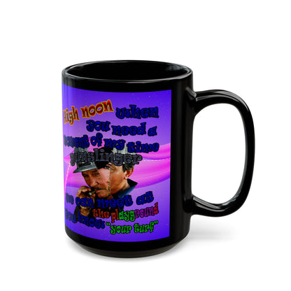 high noon - Black Mug (purple-pink wave)