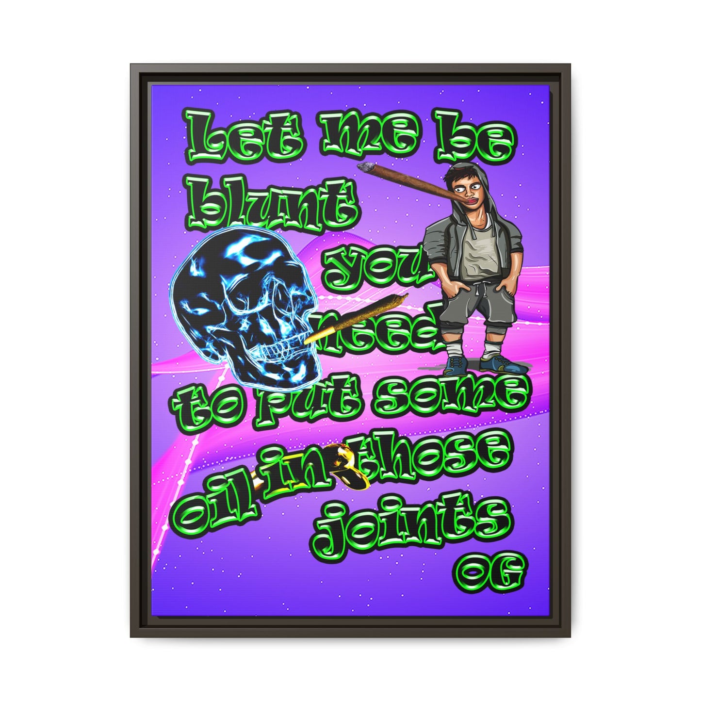 og - framed canvas art (purple-pink wave)