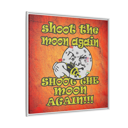 shoot the moon again - framed canvas art (burnt orange)