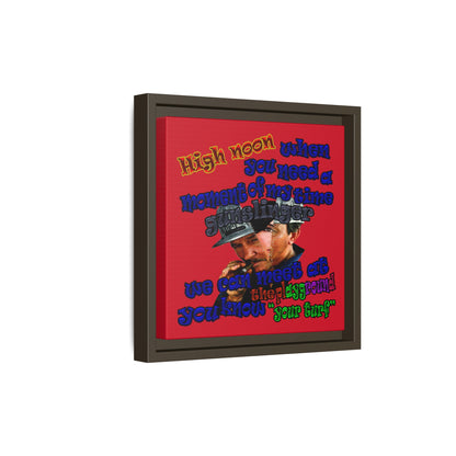 high noon - framed canvas art (dark red)