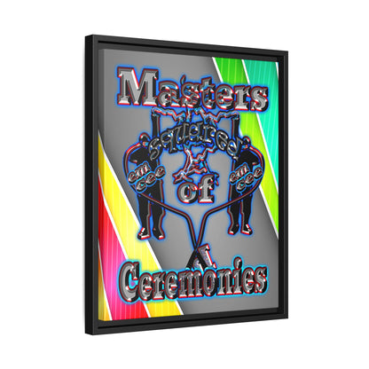 em cee squared - framed canvas art (rainbow split)