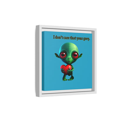 I don't care that your grey - framed canvas art (turquoise)