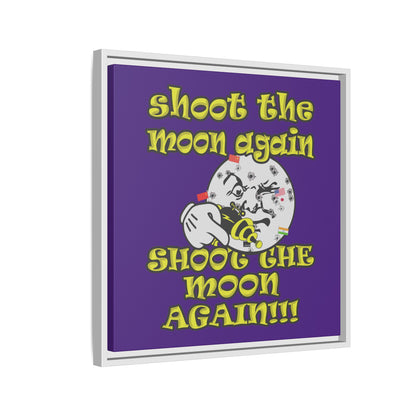 shoot the moon again - framed canvas art (purple)