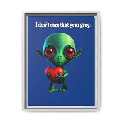 I don't care that your grey - framed canvas art (dark blue)