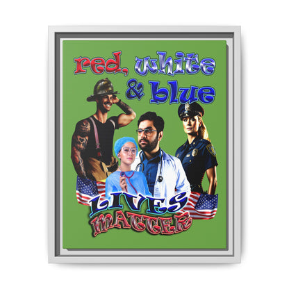 rw&b lives matter - framed canvas art (green)