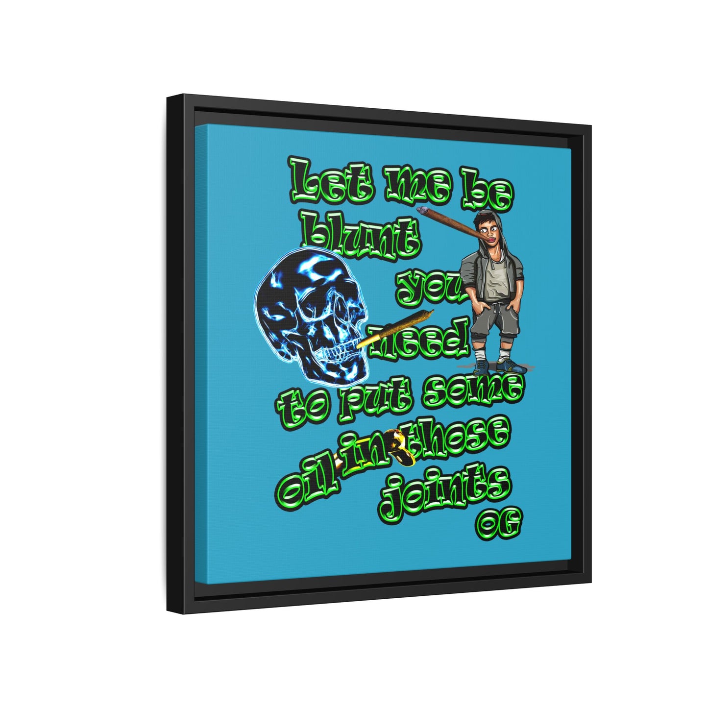 og - framed canvas art (turquoise)