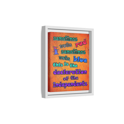 declaration of the independents - framed canvas art (burnt orange)