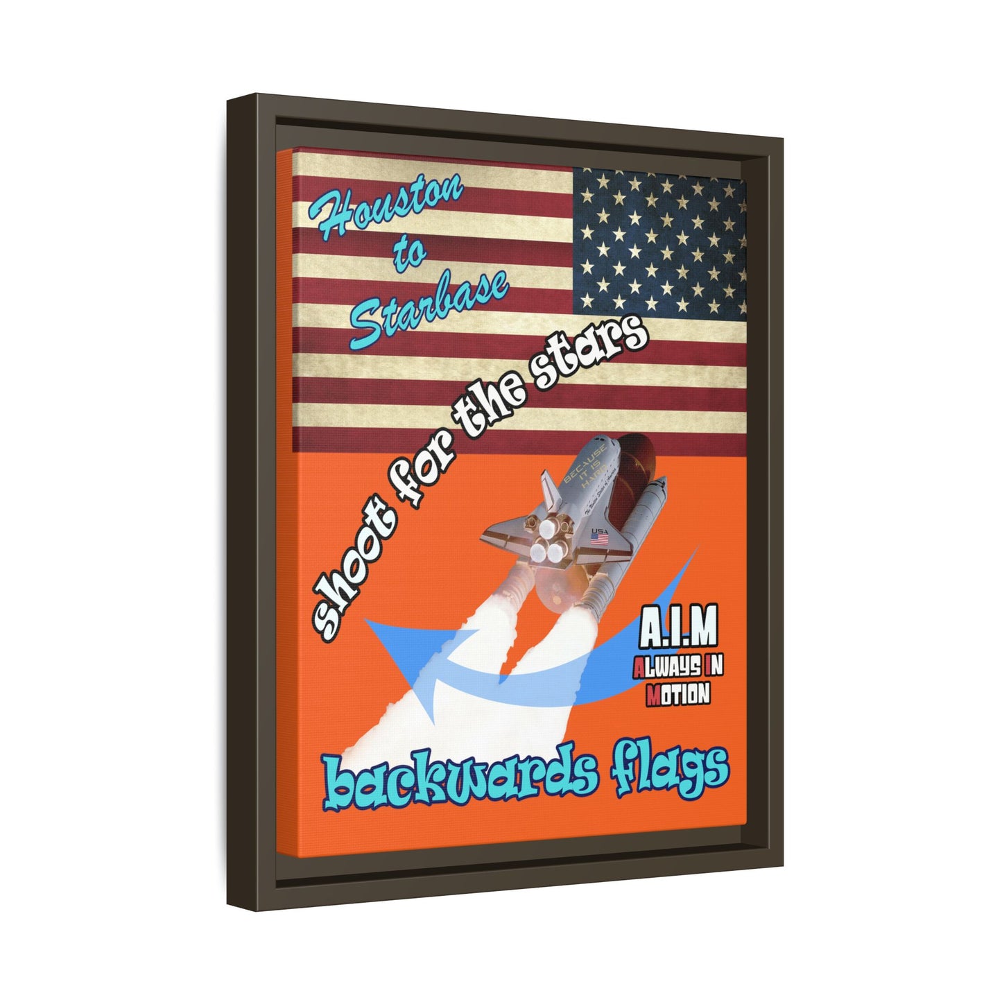shoot for the stars - framed canvas art (orange)