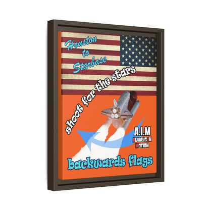 shoot for the stars - framed canvas art (orange)