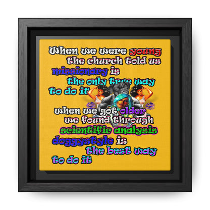 doggystyle - framed canvas art (yellow)