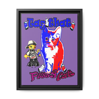 tag that - framed canvas art (light purple)