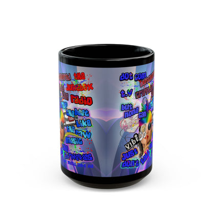 drop the beat - Black Mug (grey-pink wave)