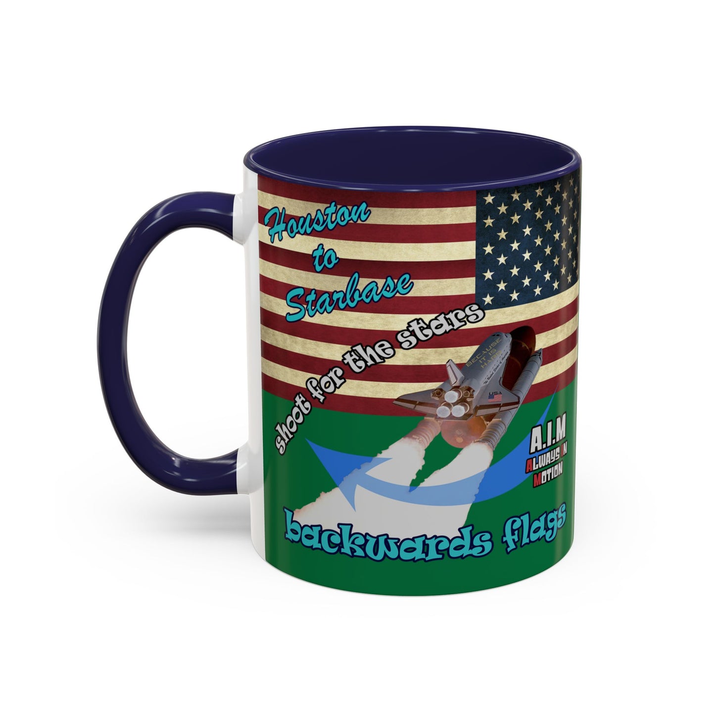 shoot for the stars - Accent Mug (dark green)