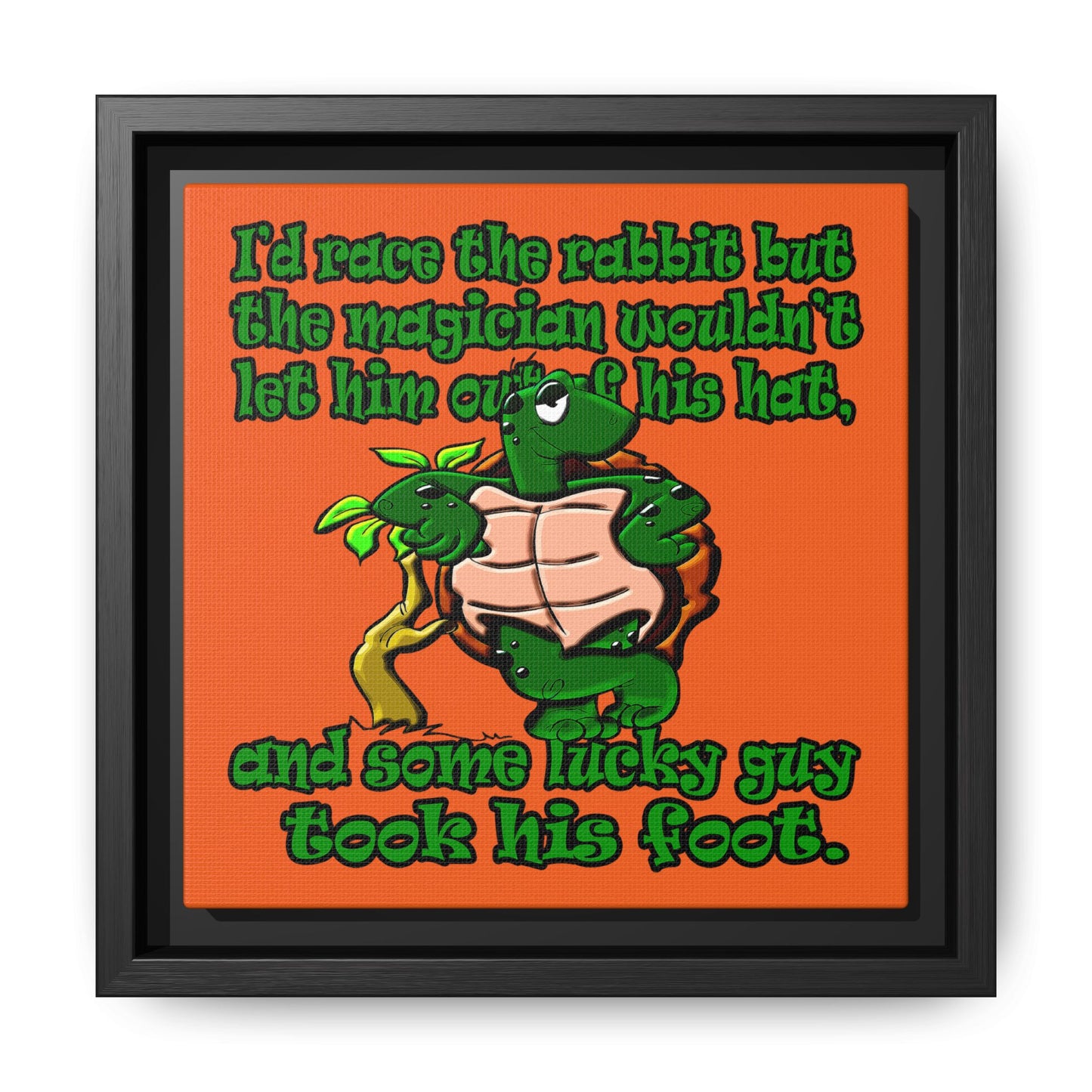 turtle race - framed canvas art (orange)