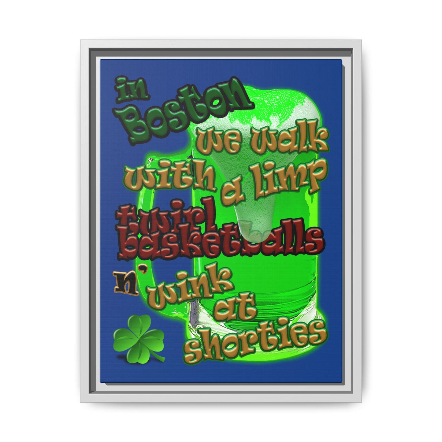 celtics logo - framed canvas art (dark blue)