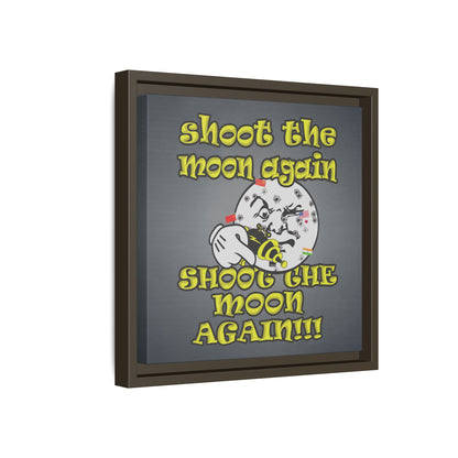 shoot the moon again - framed canvas art (grey-light grey)