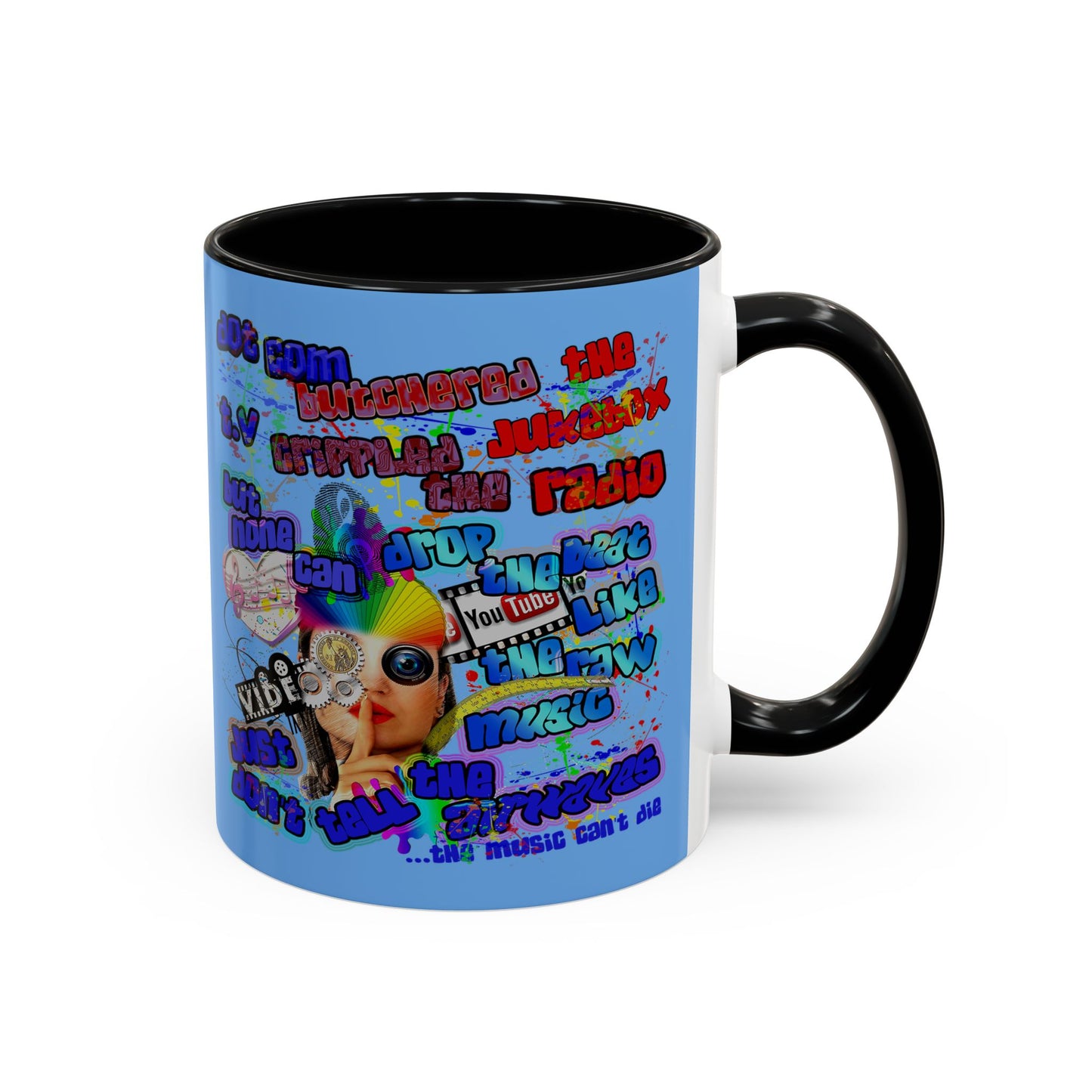 drop the beat - Accent Mug (light blue)