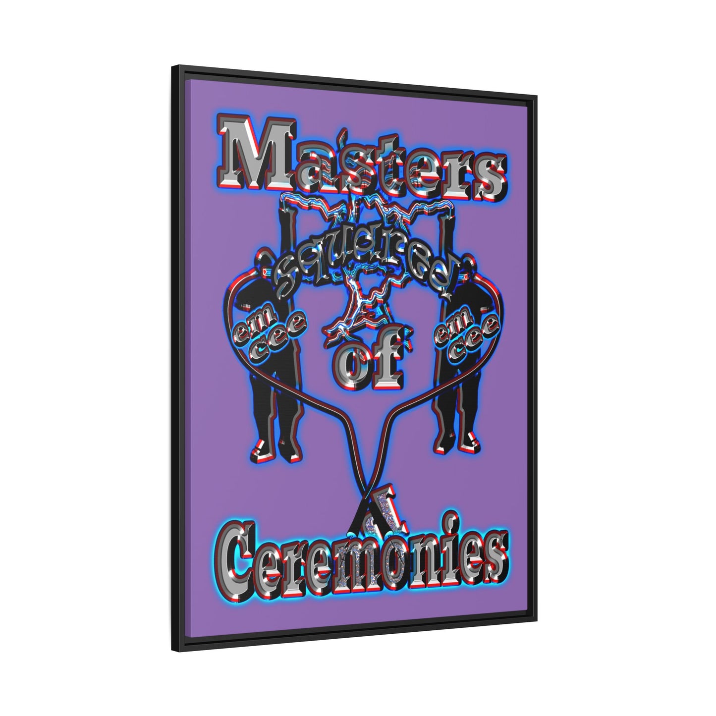 em cee squared - framed canvas art (light purple)