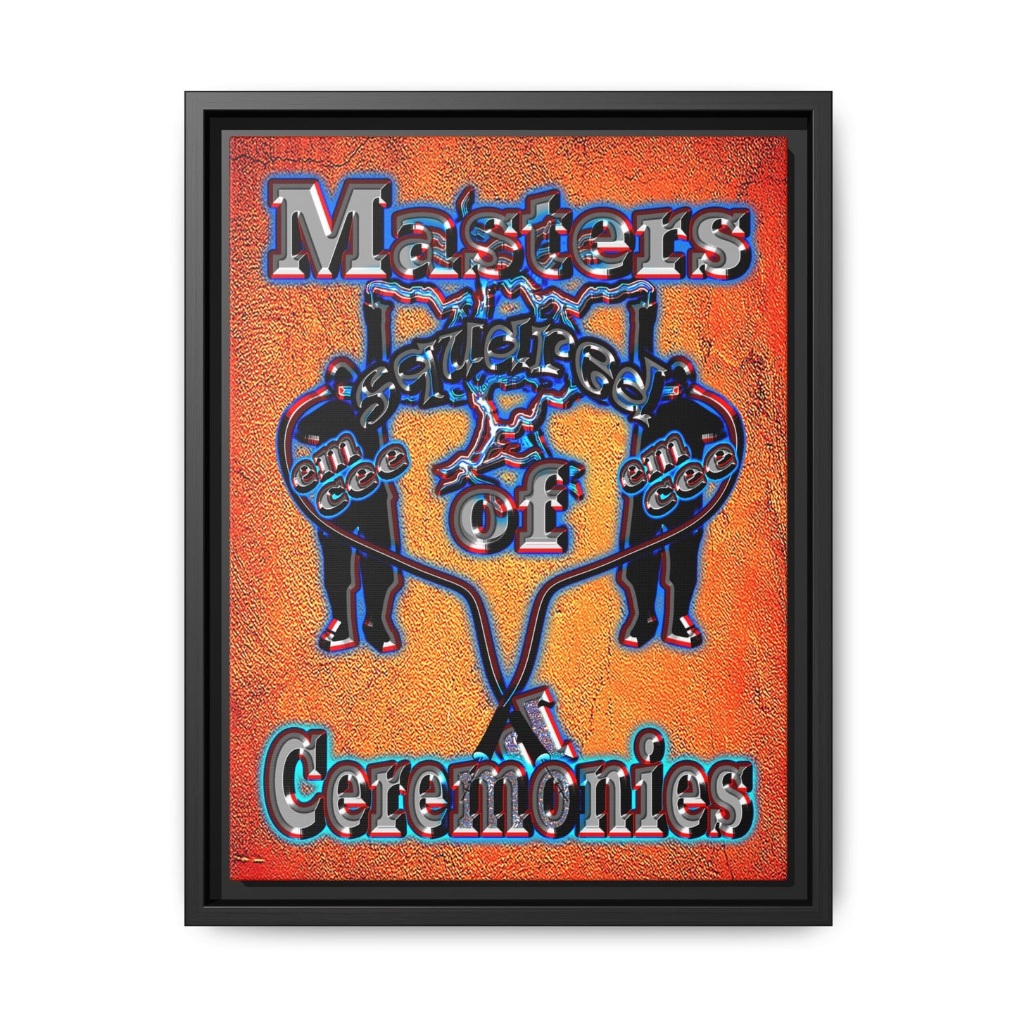 em cee squared - framed canvas art (burnt orange)