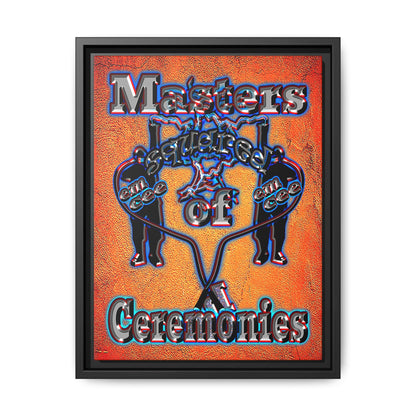 em cee squared - framed canvas art (burnt orange)