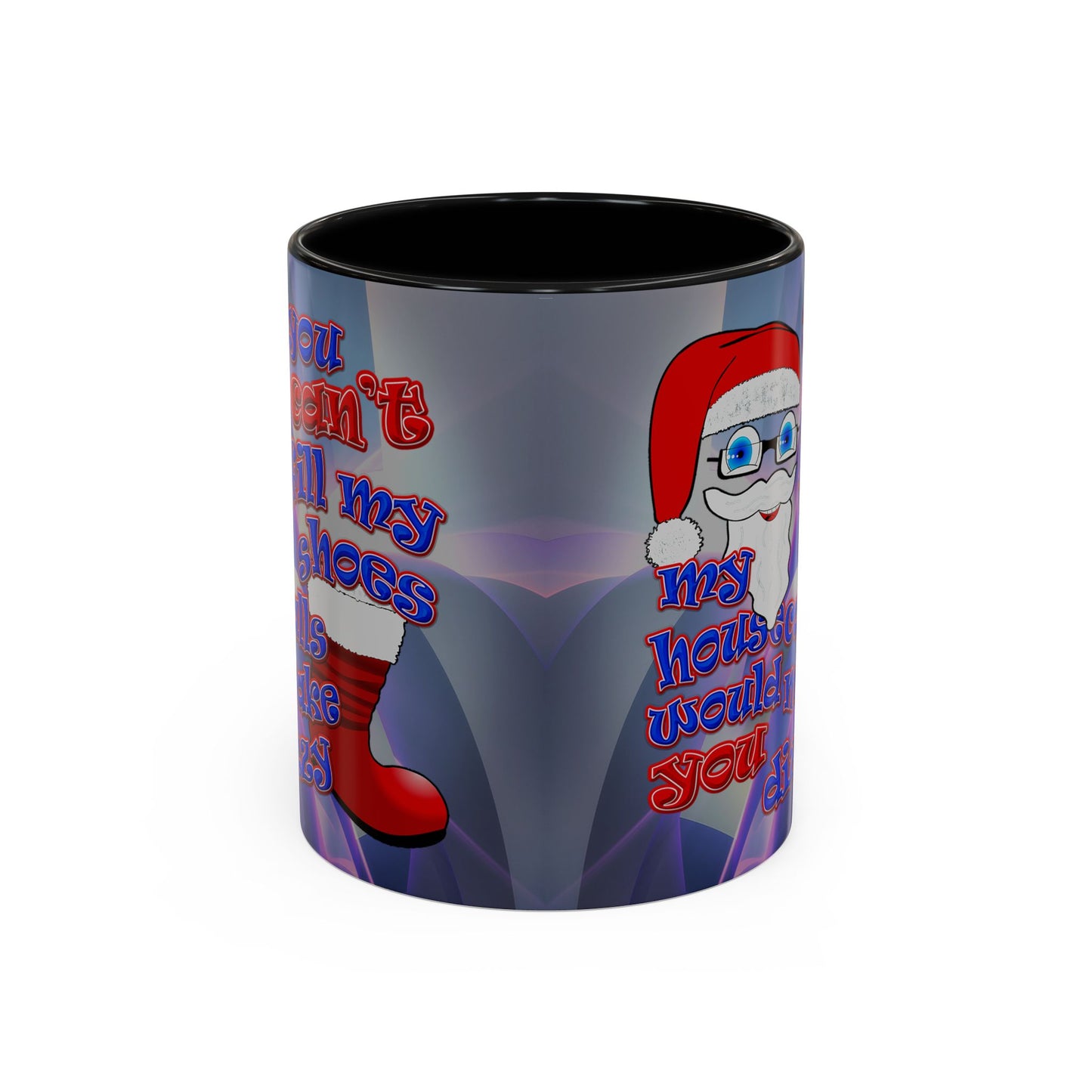 santa's shoes - Accent Mug (grey-pink wave)