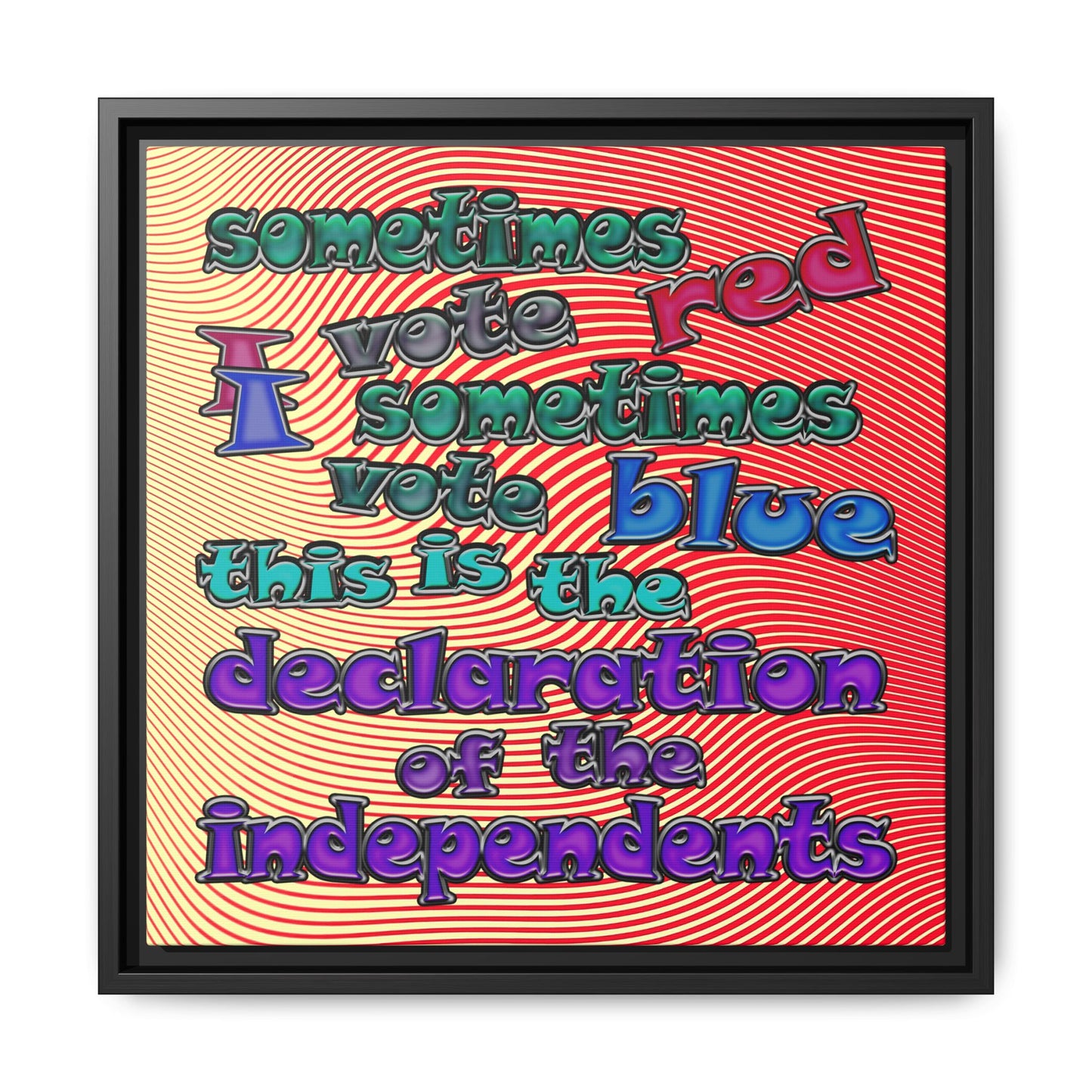 declaration of the independents - framed canvas art (yellow-orange wave)