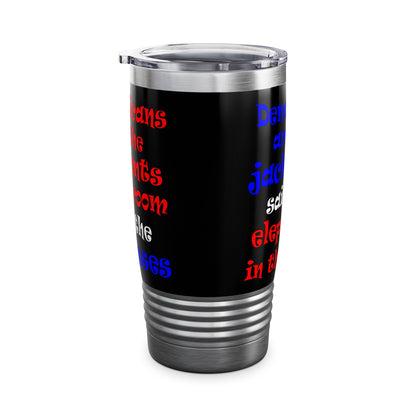donkeys and elephants - Ringneck Tumbler, 20oz (black)