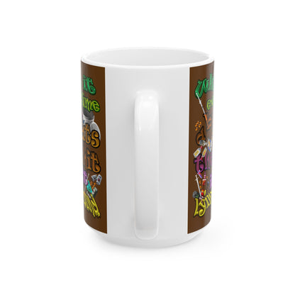 the bum's shit - White Mug (brown)