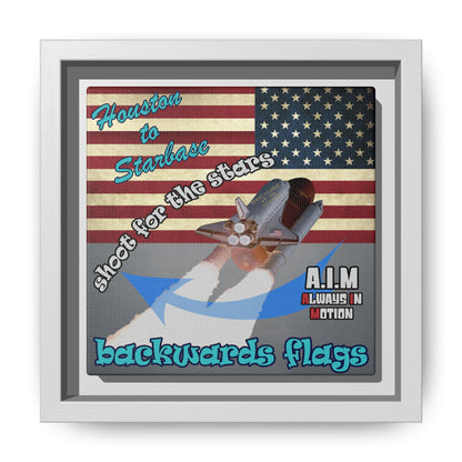 shoot for the stars - framed canvas art (grey-light grey)
