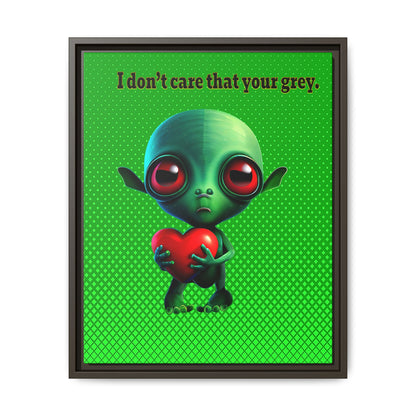 I don't care that your grey - framed canvas art (logo green)