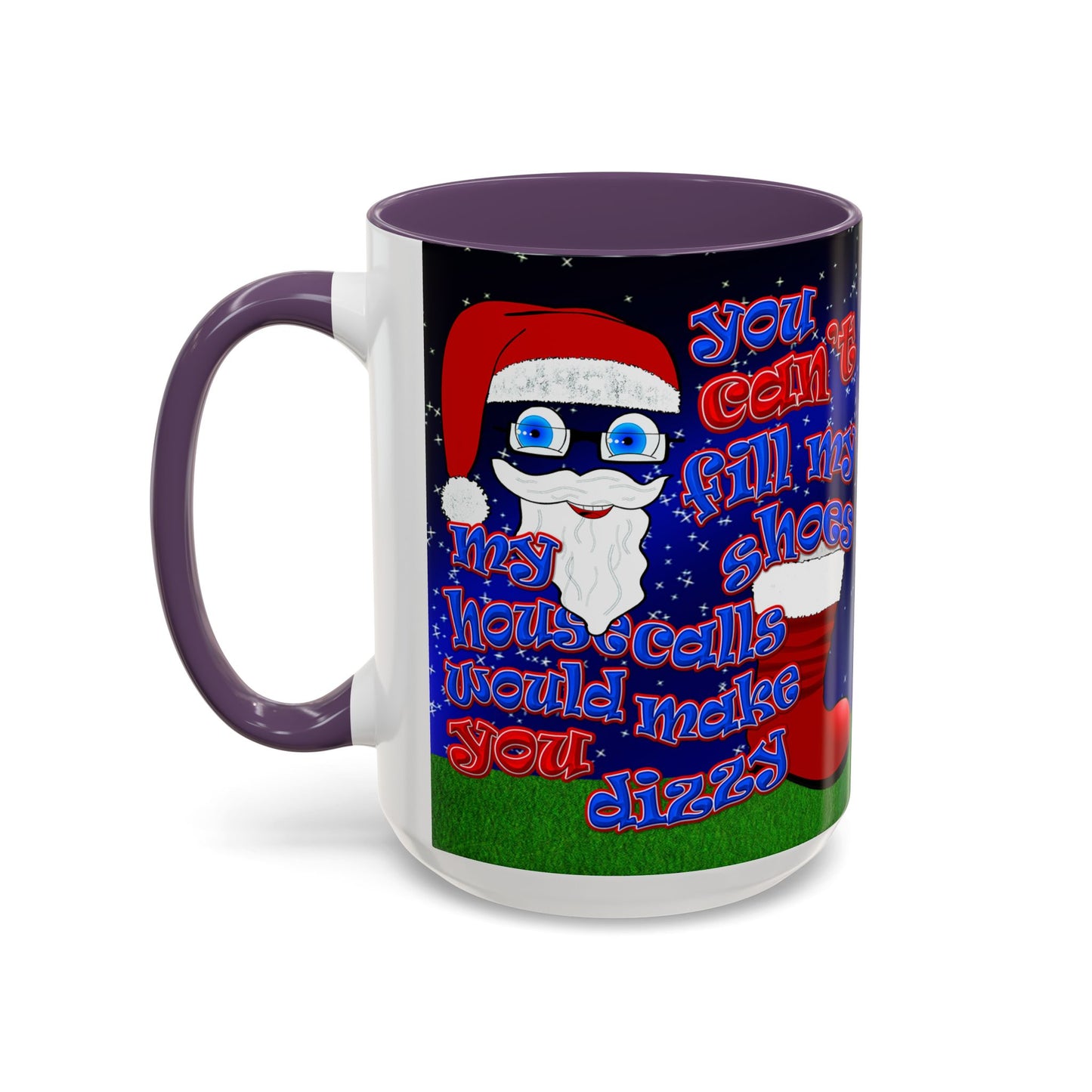 santa's shoes - Accent Mug ('snoops' background)