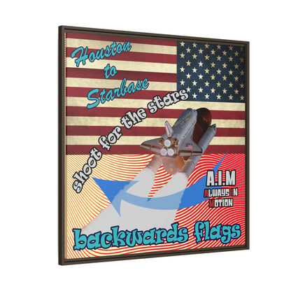 shoot for the stars - framed canvas art (yellow-orange wave)