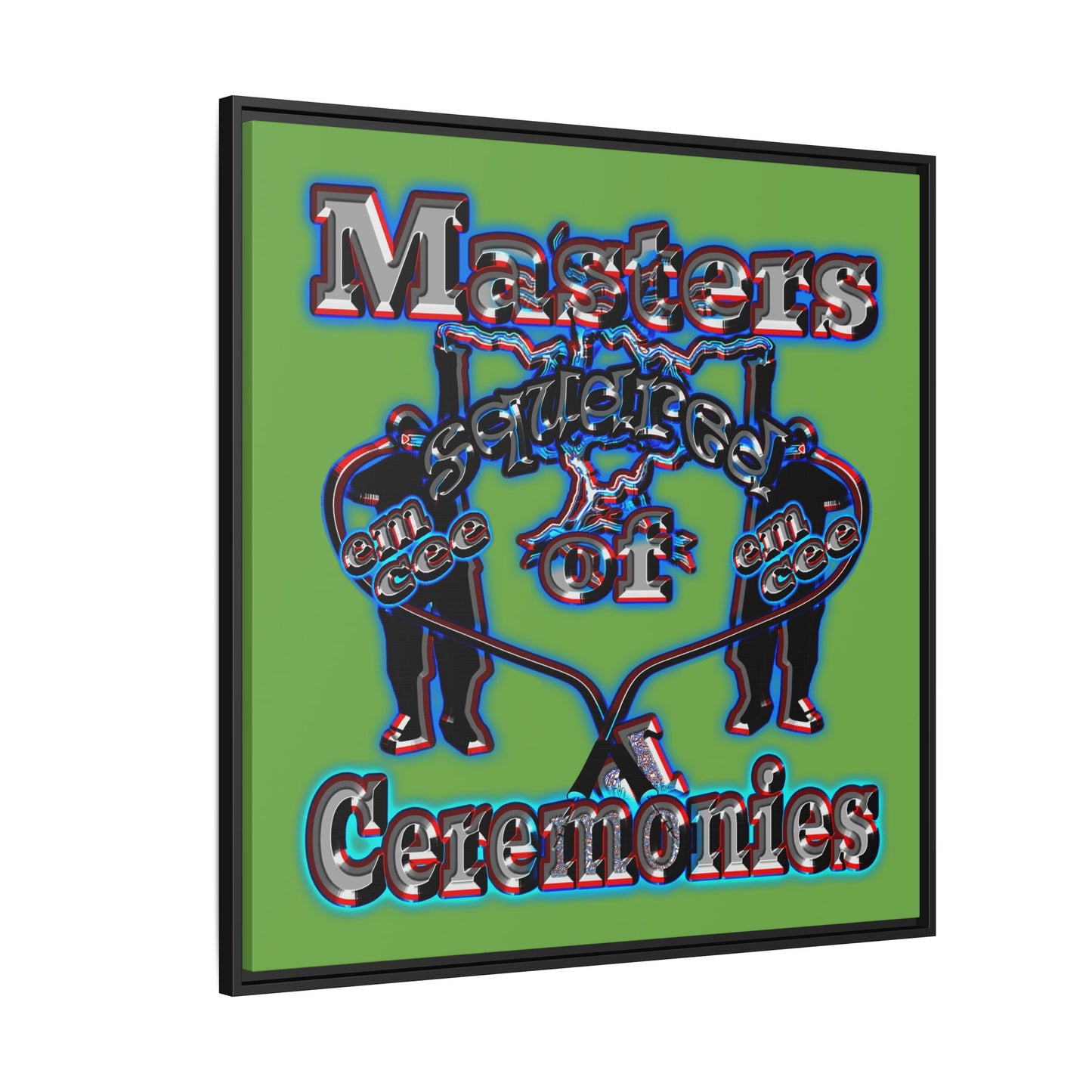 em cee squared - framed canvas art (green)