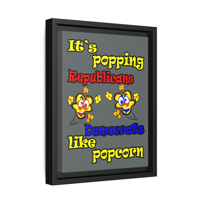 popping like popcorn - framed canvas art (dark grey)