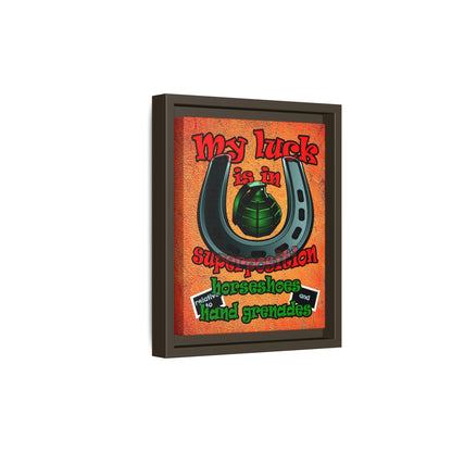 my luck - framed canvas art (burnt orange)