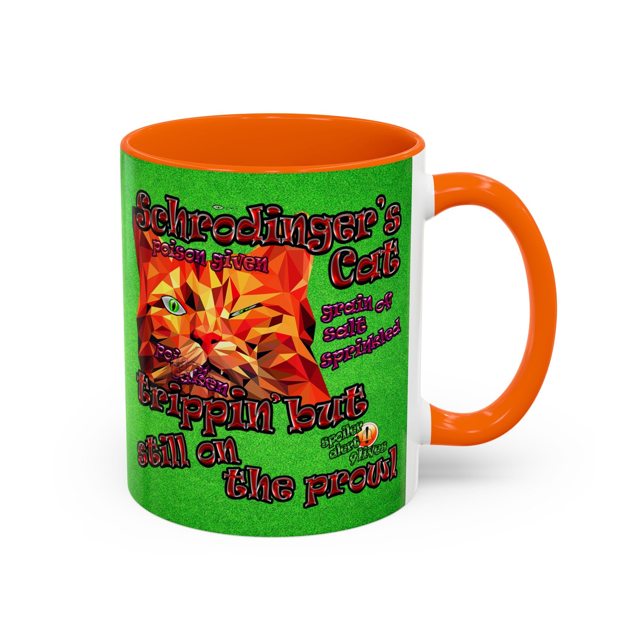 schrodinger's cat - Accent Mug (green turf)