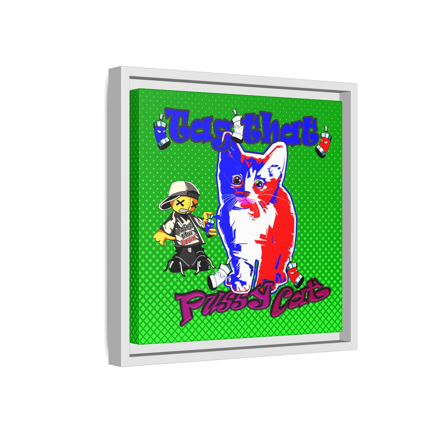 tag that - framed canvas art (logo green)