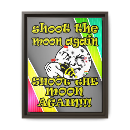 shoot the moon again - framed canvas art (rainbow split)