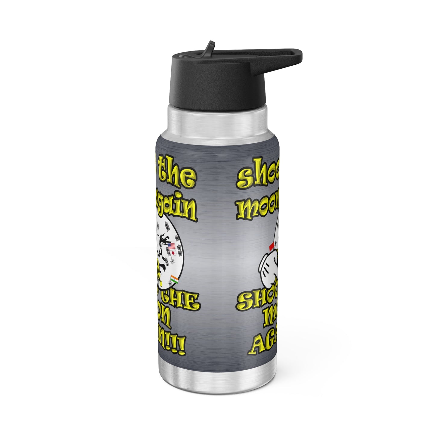shoot the moon again - Gator Tumbler, 32oz  (brushed nickel)