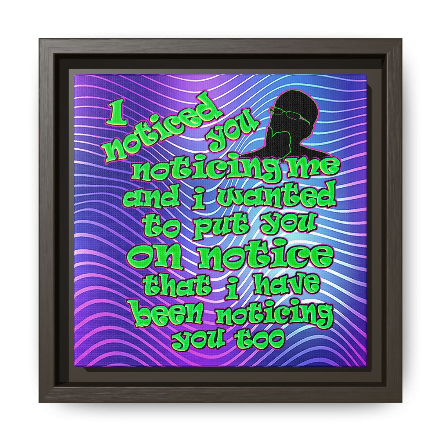 noticed you noticing - framed canvas art (purple wave)