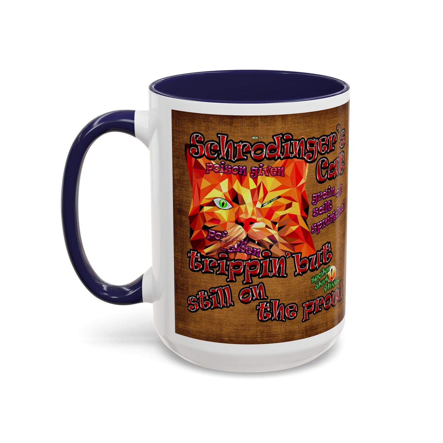 schrodinger's cat - Accent Mug (brown papyrus)