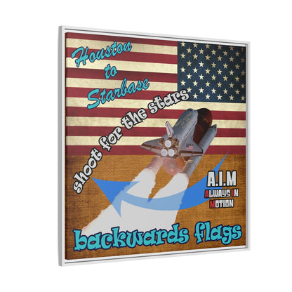 shoot for the stars - framed canvas art (brown papyrus)