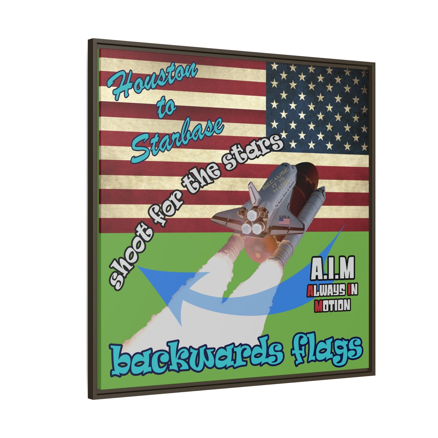 shoot for the stars - framed canvas art (green)